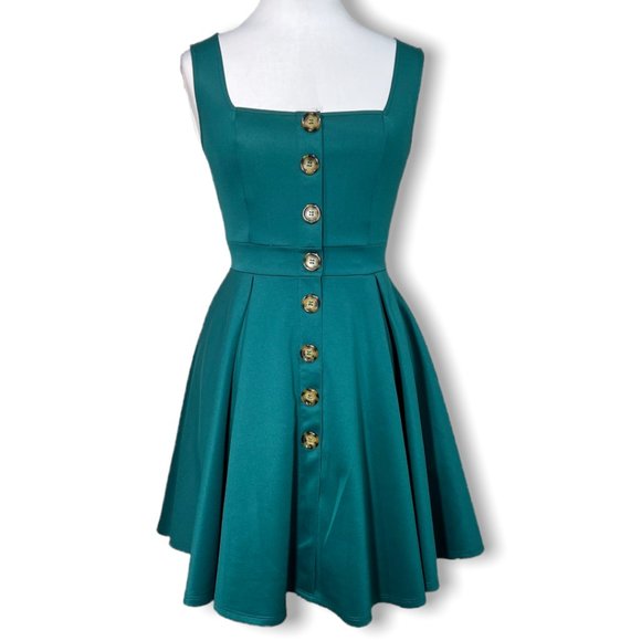Francesca's Collections Dresses & Skirts - Francesca's Alya Fit and Flare Green Dress LIKE NEW EUC with POCKETS Retro XS